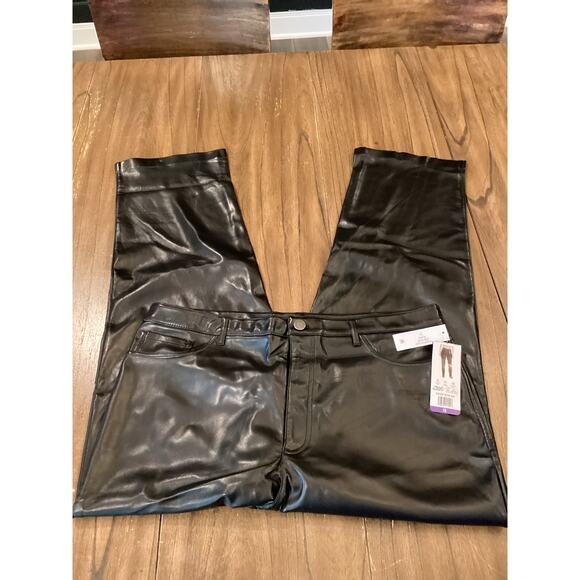 Joie Black Faux Leather Pants Limited Edition Size 16 NWT - Picture 2 of 10